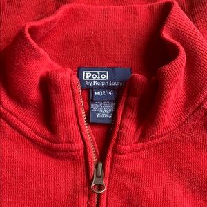 Polo 1/4 Zip 100% Cotton Pullover Sweater Sz M 12-14
